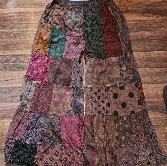 The Little Bazaar Boho Hippie Patchwork Flowy Pants - Picture 2 of 10